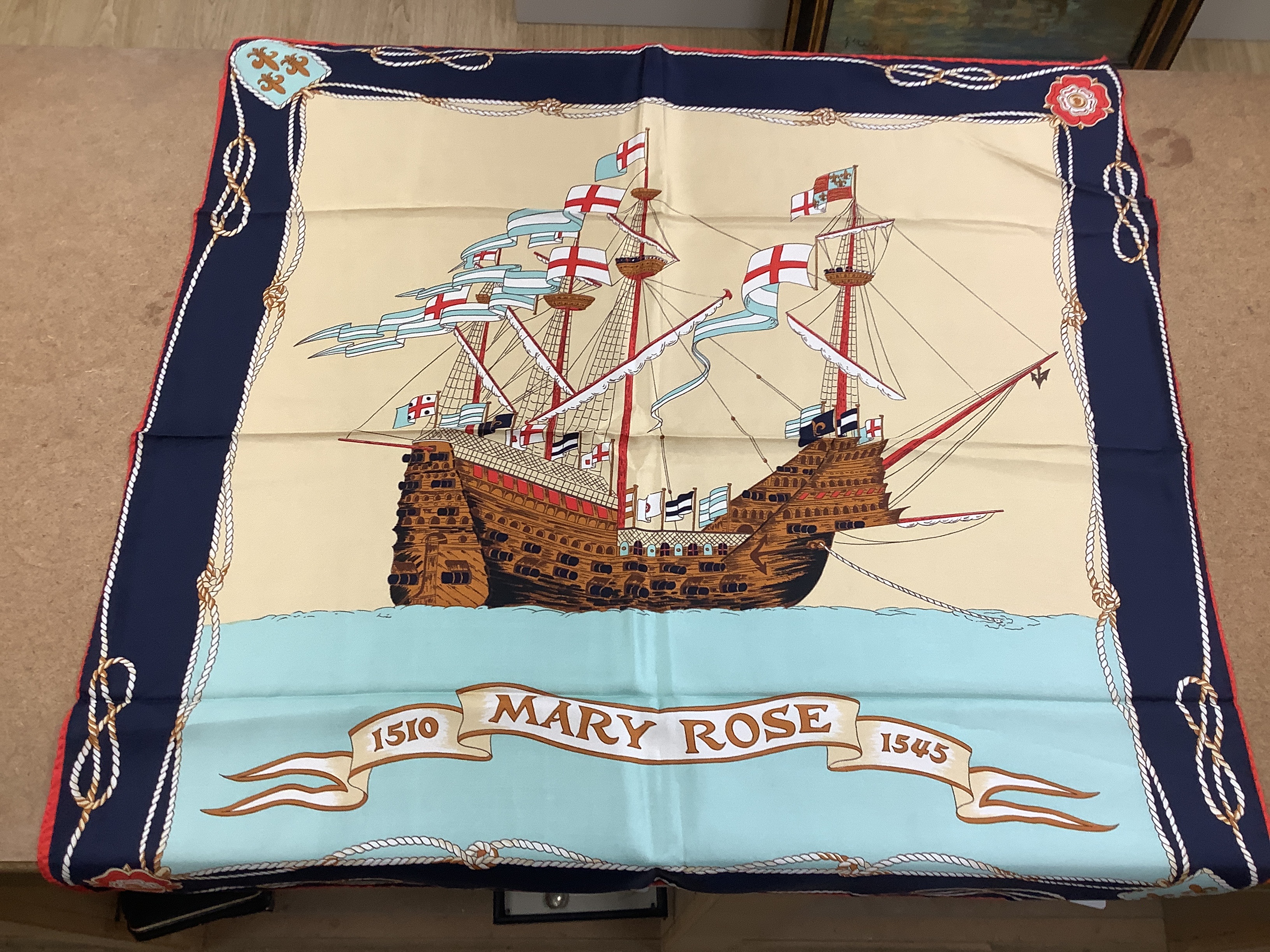 A large collection of Mary Rose commemorative ladies silk scarves